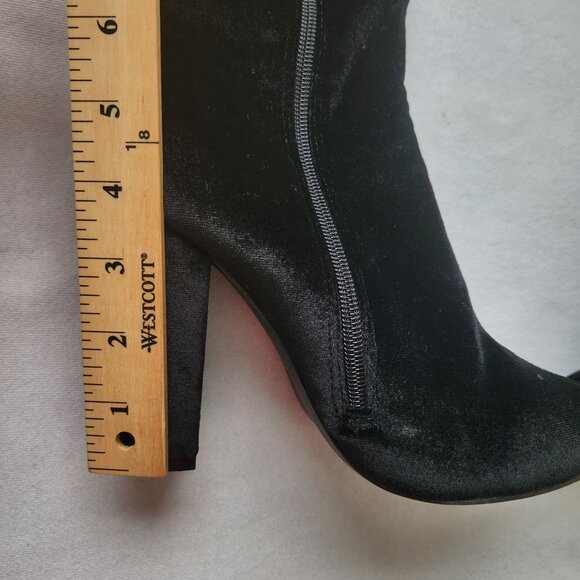 Cape Robbin Thigh High Tall Rhinestone Sparkly Velvet Boots Sexy Clubwear 7M - Picture 9 of 11